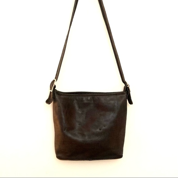 DISTRESSED LEATHER Handmade Crossbody Bag, Charcoal - Picture 2 of 8